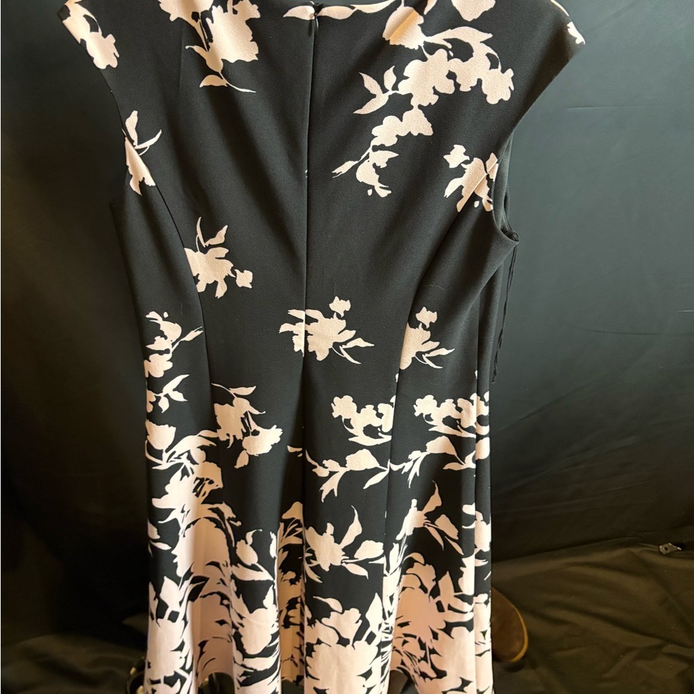 NorthStyle Asymmetrical Dress - Black and White Floral